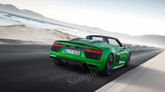 R8 Spyder V10 Plus Green High Res HD HQ Car Posters Home Decor Aesthetic Garage Man Cave For Men Boys Wall Art Poster