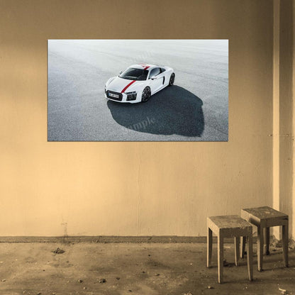 R8 V10 Rws White High Res HD HQ Car Posters Home Decor Aesthetic Garage Man Cave For Men Boys Wall Art Poster