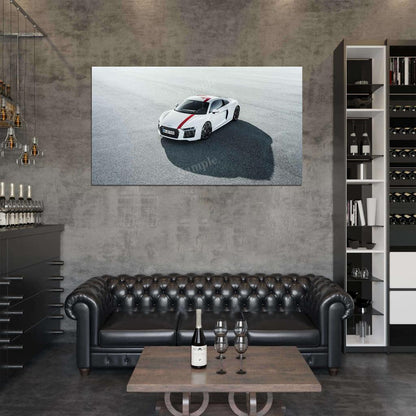 R8 V10 Rws White High Res HD HQ Car Posters Home Decor Aesthetic Garage Man Cave For Men Boys Wall Art Poster
