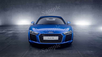 R8 Blue High Res HD HQ Car Posters Home Decor Aesthetic Garage Man Cave For Men Boys Wall Art Poster