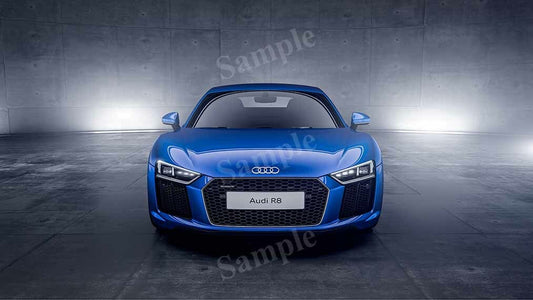 R8 Blue High Res HD HQ Car Posters Home Decor Aesthetic Garage Man Cave For Men Boys Wall Art Poster