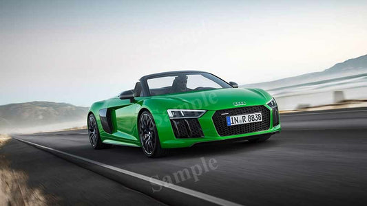 R8 Spyder V10 Plus Green High Res HD HQ Car Posters Home Decor Aesthetic Garage Man Cave For Men Boys Wall Art Poster