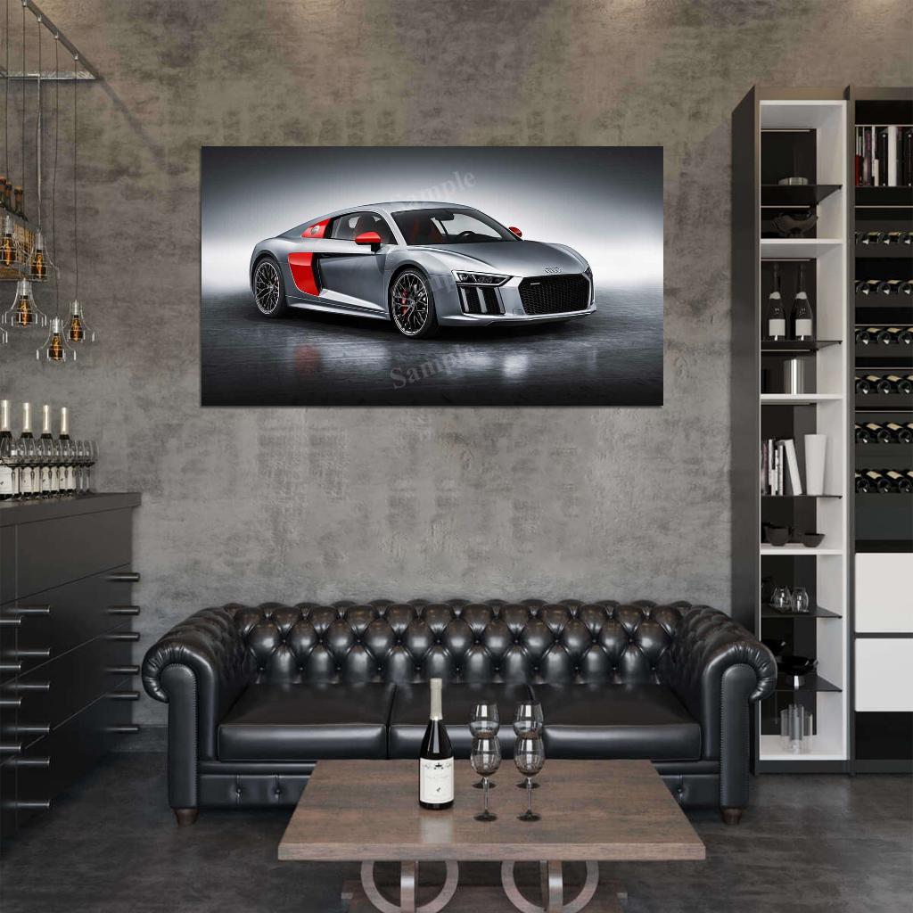 R8 Coupe Sport Edition High Res HD HQ Car Posters Home Decor Aesthetic Garage Man Cave For Men Boys Wall Art Poster