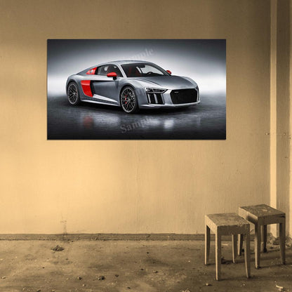R8 Coupe Sport Edition High Res HD HQ Car Posters Home Decor Aesthetic Garage Man Cave For Men Boys Wall Art Poster