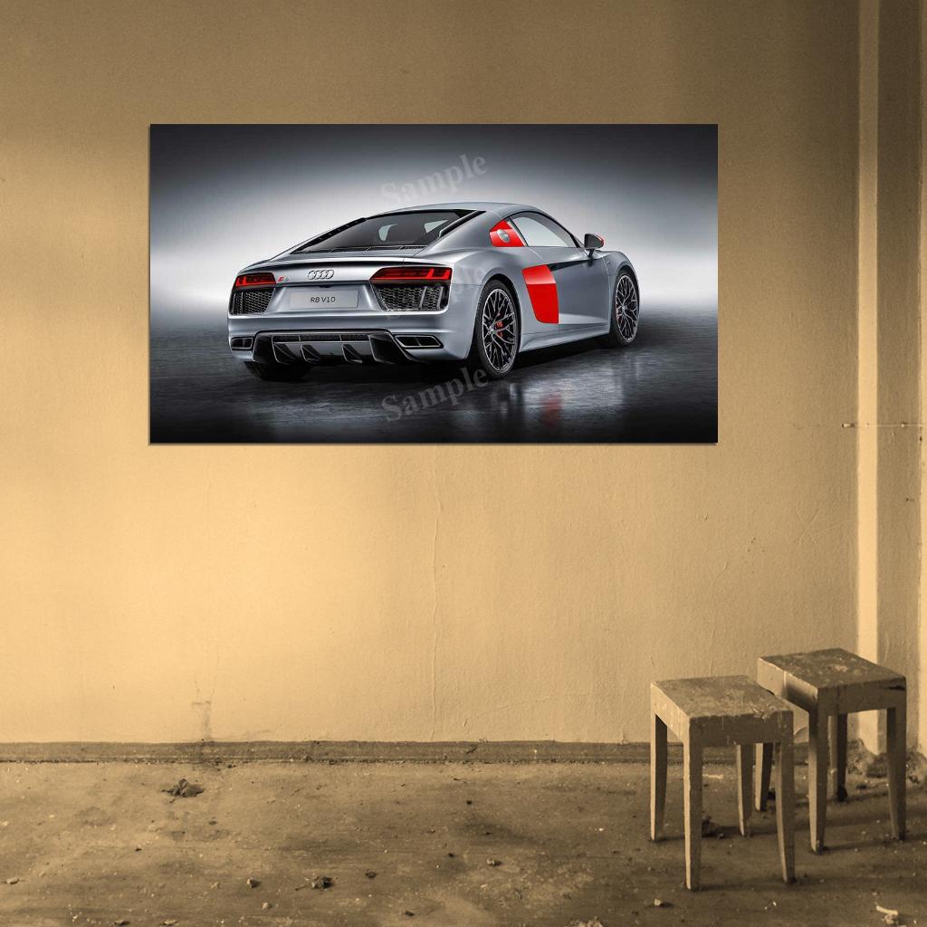 R8 Coupe Sport Edition High Res HD HQ Car Posters Home Decor Aesthetic Garage Man Cave For Men Boys Wall Art Poster