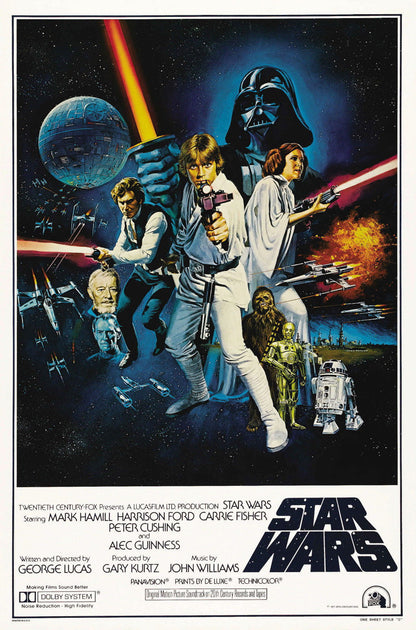 STAR WARS Episode IV A New Hope Darth Vader Jedi Film Retro Movie Vintage Wall Poster
