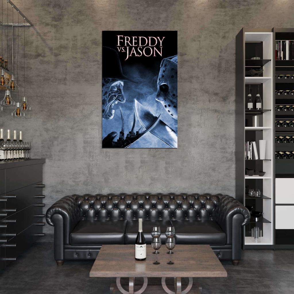 FREDDY VS JASON Horror Nightmare on Elm Film Retro Movie Vintage Wall Poster