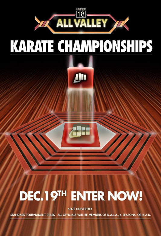 Karate Kid Tournament All Valley From 1984 Film Retro Movie Vintage Wall Poster