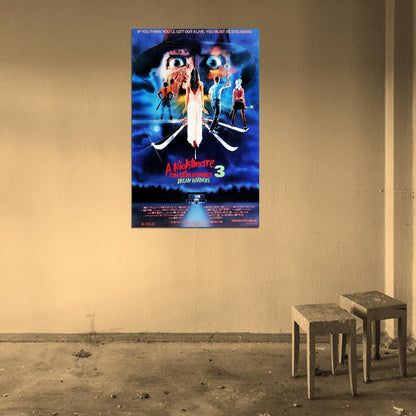 A NIGHTMARE ON ELM STREET 3 DREAM WARRIORS Film Retro Movie Vintage Wall Poster