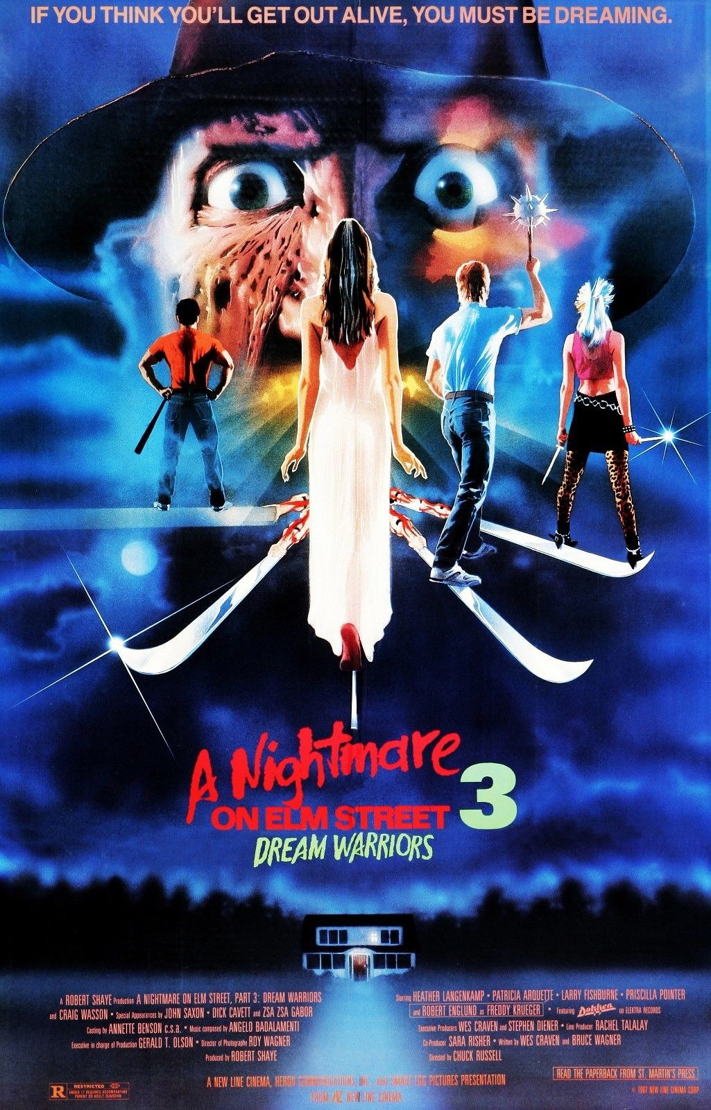 A NIGHTMARE ON ELM STREET 3 DREAM WARRIORS Film Retro Movie Vintage Wall Poster