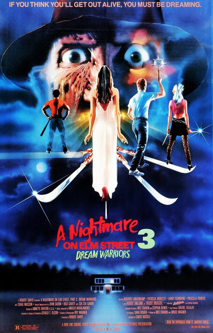 A NIGHTMARE ON ELM STREET 3 DREAM WARRIORS Film Retro Movie Vintage Wall Poster