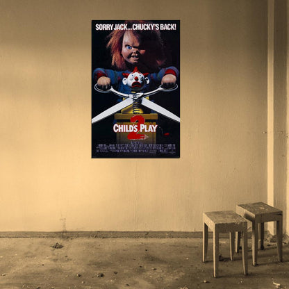 CHILD'S PLAY 2 1990 Horror Chucky  Film Retro Movie Vintage Wall Poster