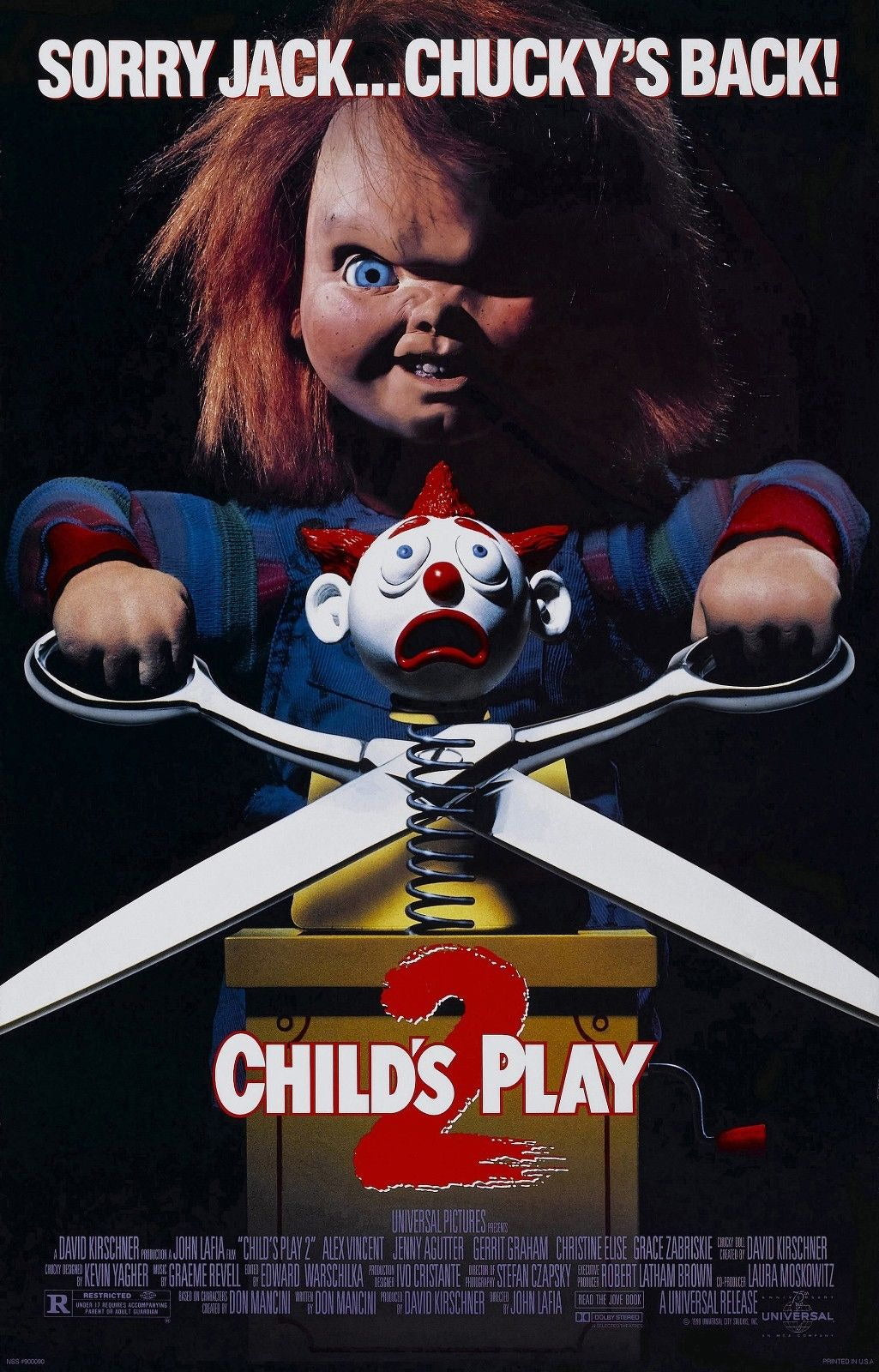 CHILD'S PLAY 2 1990 Horror Chucky  Film Retro Movie Vintage Wall Poster