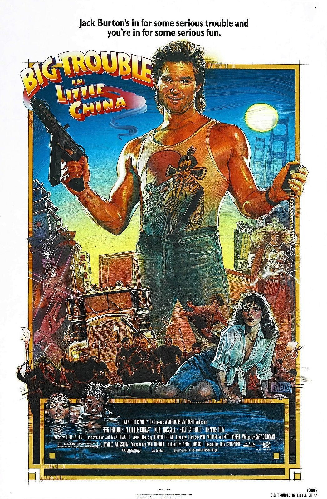 BIG TROUBLE IN LITTLE CHINA Film Retro Movie Vintage Wall Poster
