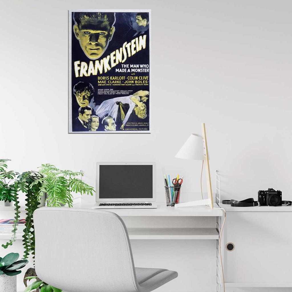 FRANKENSTEIN Vampires Universal Monsters Film Retro Movie Vintage Wall Poster