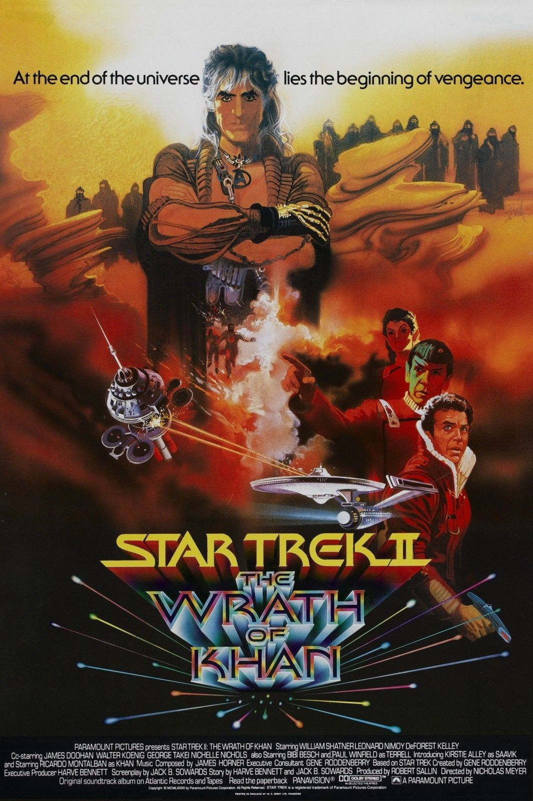 STAR TREK II THE WRATH OF KHAN William Shatner Film Retro Movie Vintage Wall Poster