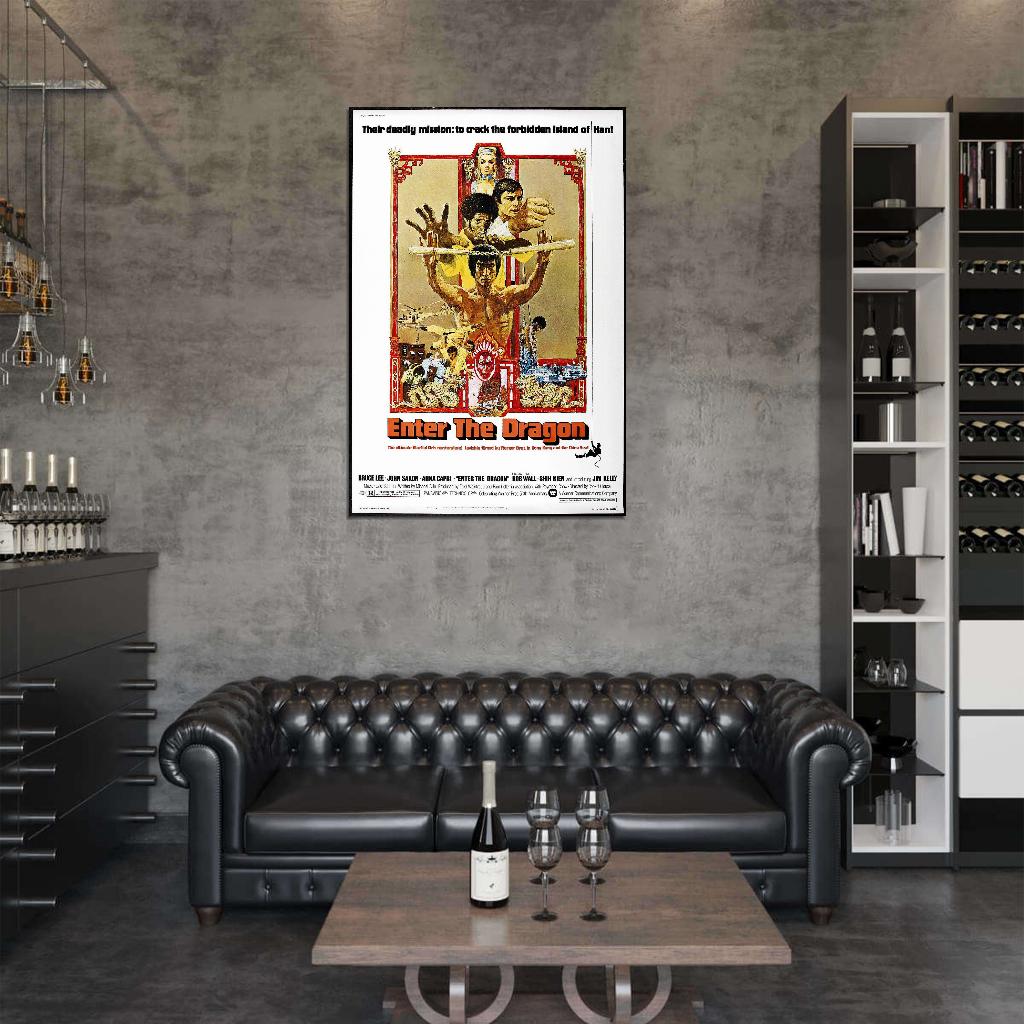 ENTER THE DRAGON Kung-Fu Film Retro Movie Vintage Wall Poster