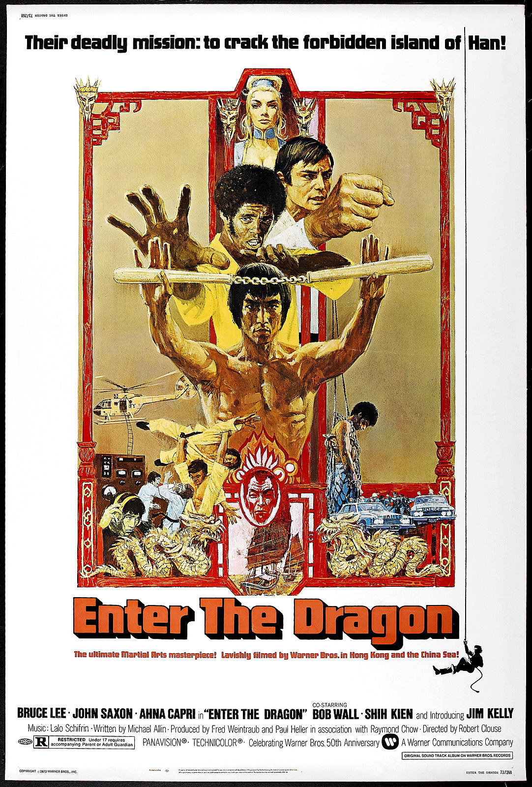 ENTER THE DRAGON Kung-Fu Film Retro Movie Vintage Wall Poster