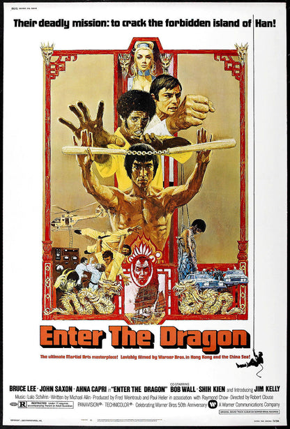 ENTER THE DRAGON Kung-Fu Film Retro Movie Vintage Wall Poster