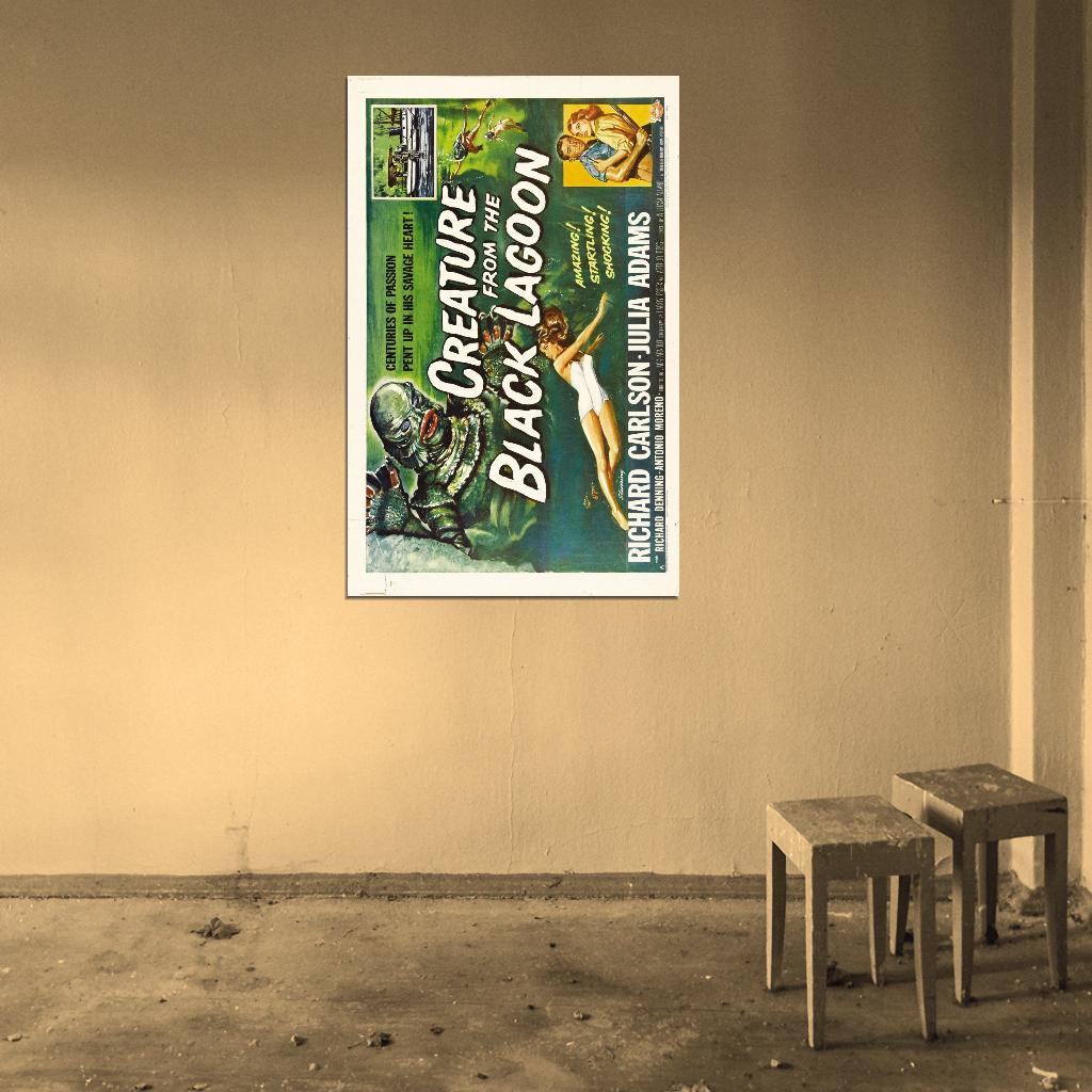 CREATURE FROM THE BLACK LAGOON Classic Film Retro Movie Vintage Wall Poster