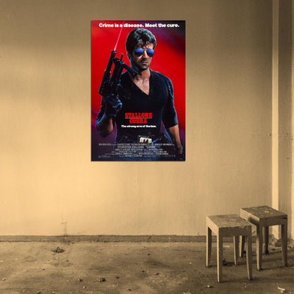 COBRA 1986 Stallone Rocky Rambo Film Retro Movie Vintage Wall Poster