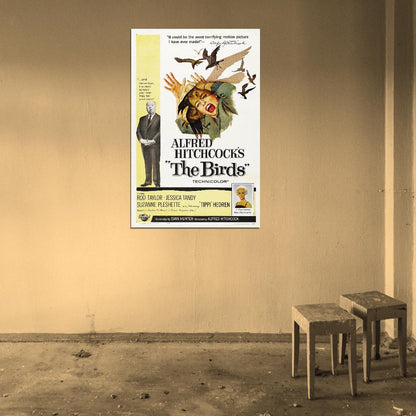 THE BIRDS Thriller Horror Psycho Film Retro Movie Vintage Wall Poster