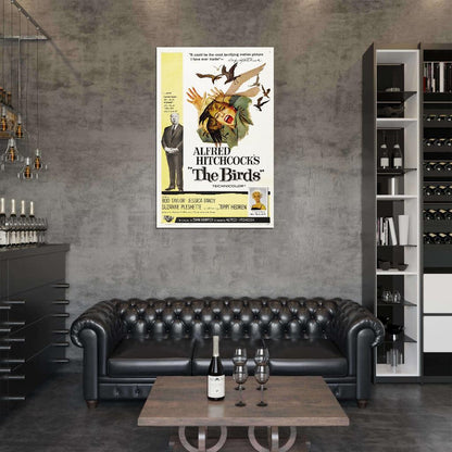 THE BIRDS Thriller Horror Psycho Film Retro Movie Vintage Wall Poster