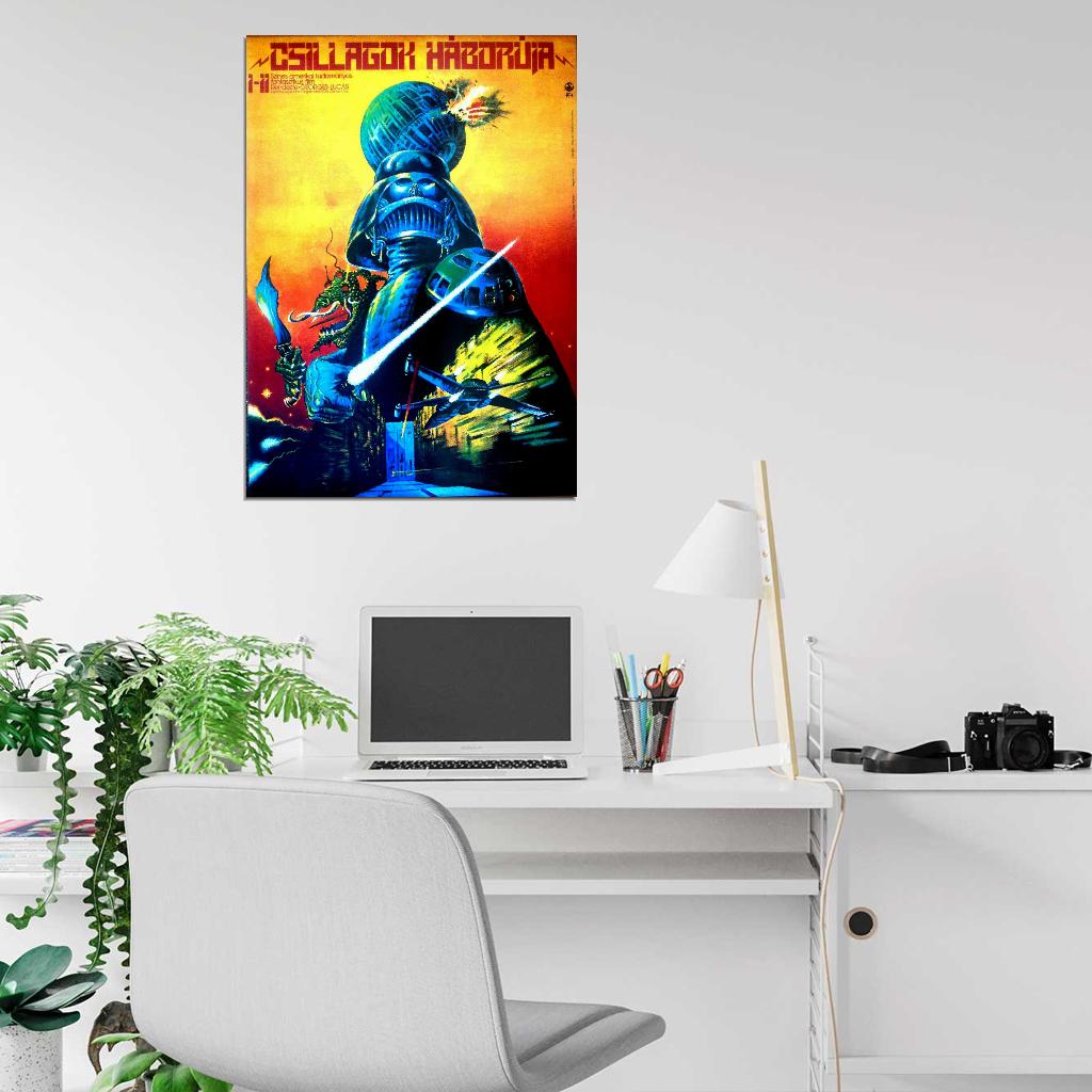 STAR WARS Hungarian Darth Vader Empire Skywalker Film Retro Movie Vintage Wall Poster