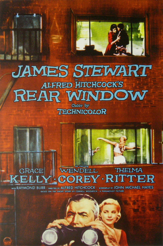 REAR WINDOW 1954 Alfred Hitchcock Psycho Film Retro Movie Vintage Wall Poster
