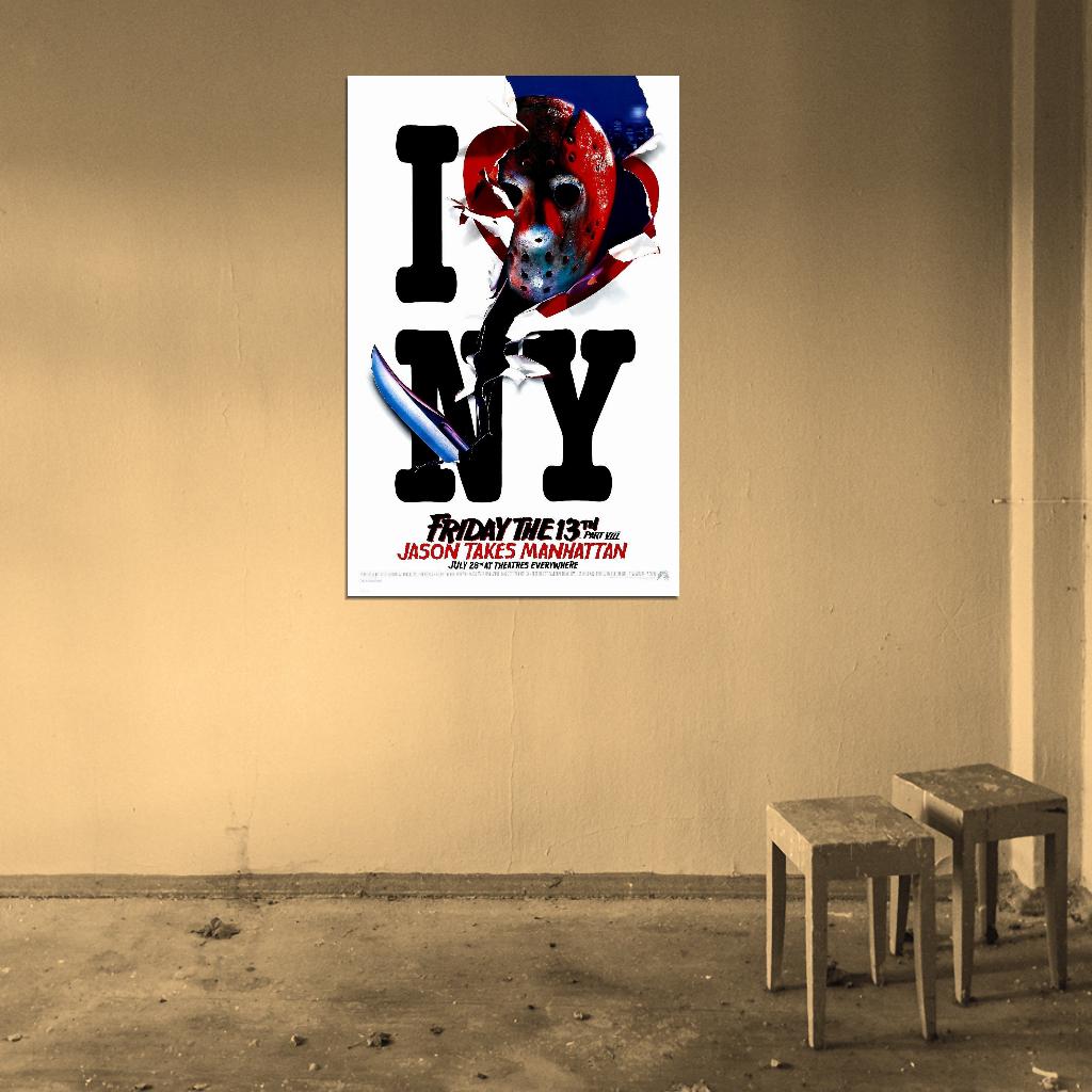 FRIDAY THE 13TH PART VIII Jason Takes Manhattan Film Retro Movie Vintage Wall Poster
