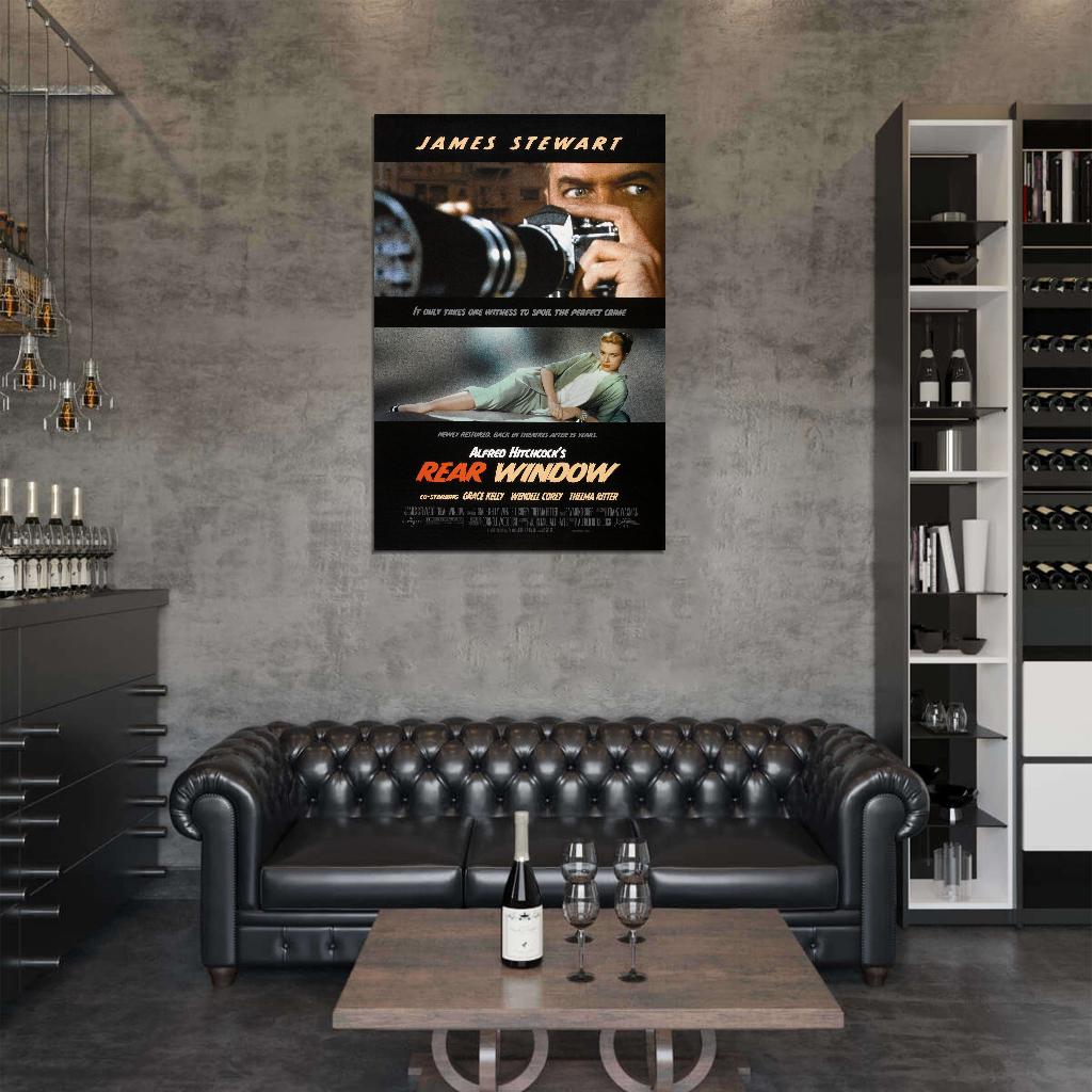 REAR WINDOW 1954 Alfred Hitchcock Psycho Film Retro Movie Vintage Wall Poster