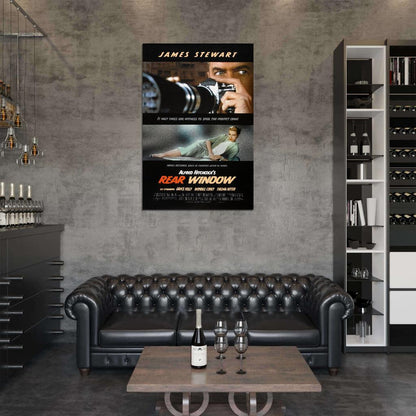 REAR WINDOW 1954 Alfred Hitchcock Psycho Film Retro Movie Vintage Wall Poster