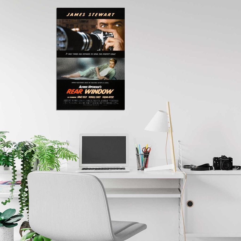 REAR WINDOW 1954 Alfred Hitchcock Psycho Film Retro Movie Vintage Wall Poster