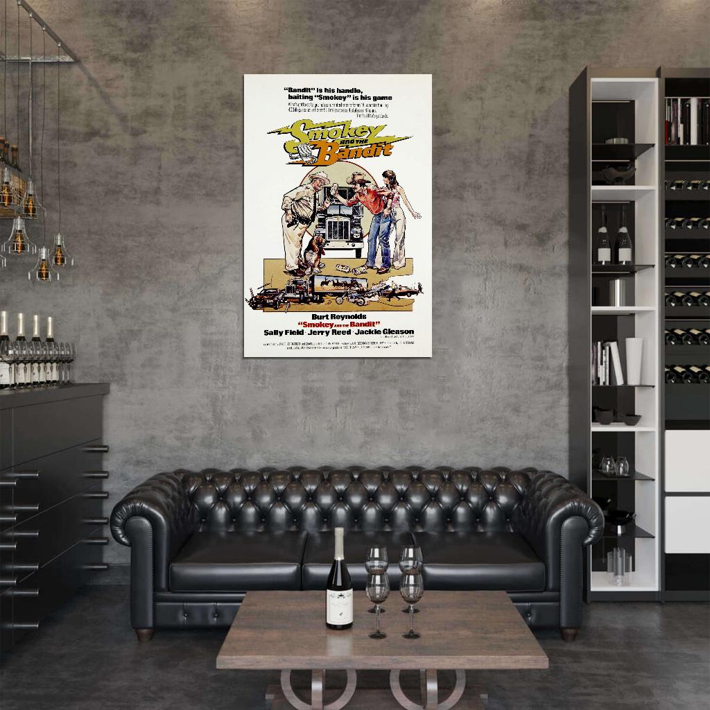 SMOKEY AND THE BANDIT Burt Reynolds 70's Film Retro Movie Vintage Wall Poster