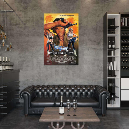 HARD TICKET TO HAWAII XXX Exploitation vhs era Film Retro Movie Vintage Wall Poster