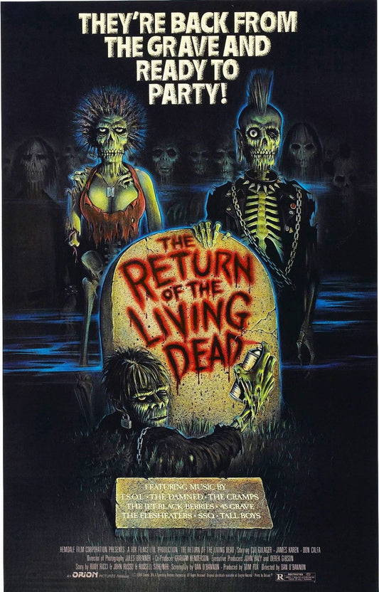 RETURN OF THE LIVING DEAD Horror Zombies Film Retro Movie Vintage Wall Poster