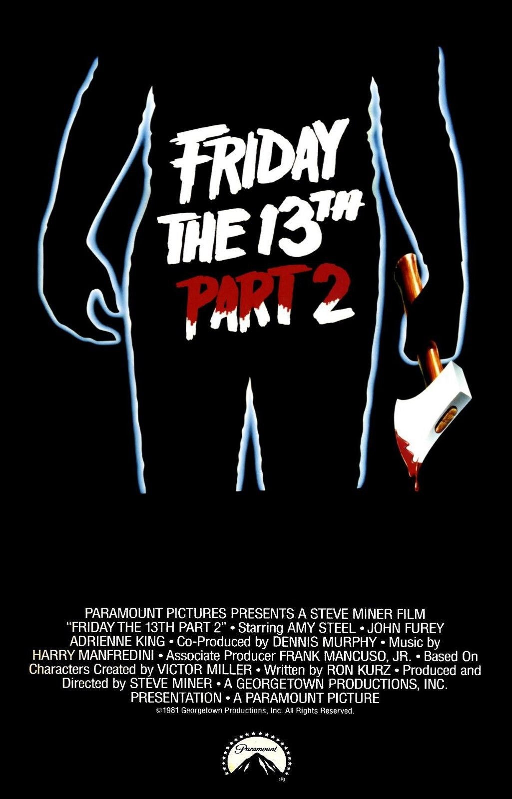 FRIDAY THE 13TH PART II 2  Jason Vorhees  Film Retro Movie Vintage Wall Poster