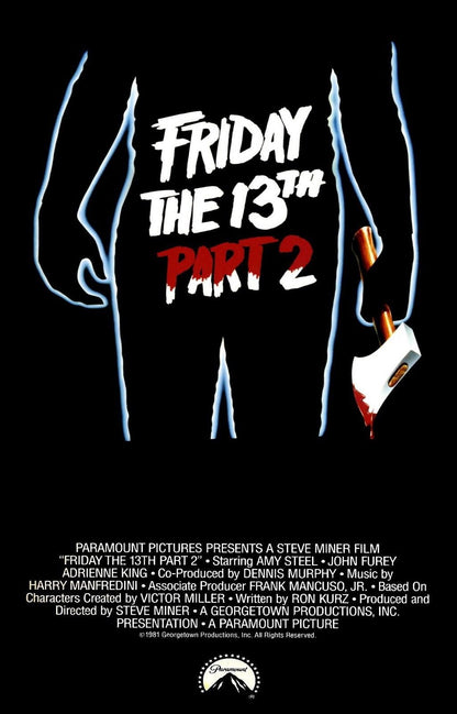 FRIDAY THE 13TH PART II 2  Jason Vorhees  Film Retro Movie Vintage Wall Poster