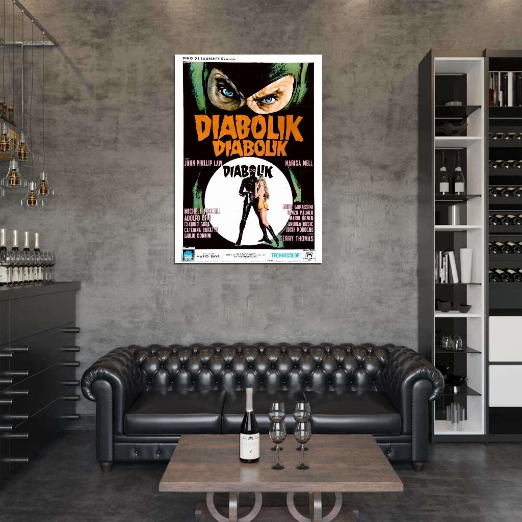DANGER: DIABOLIK 1968 Spy Thriller Film Retro Movie Vintage Wall Poster