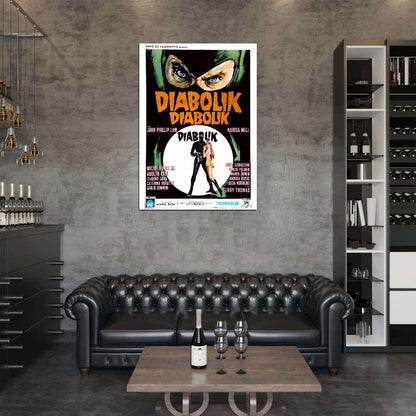 DANGER: DIABOLIK 1968 Spy Thriller Film Retro Movie Vintage Wall Poster