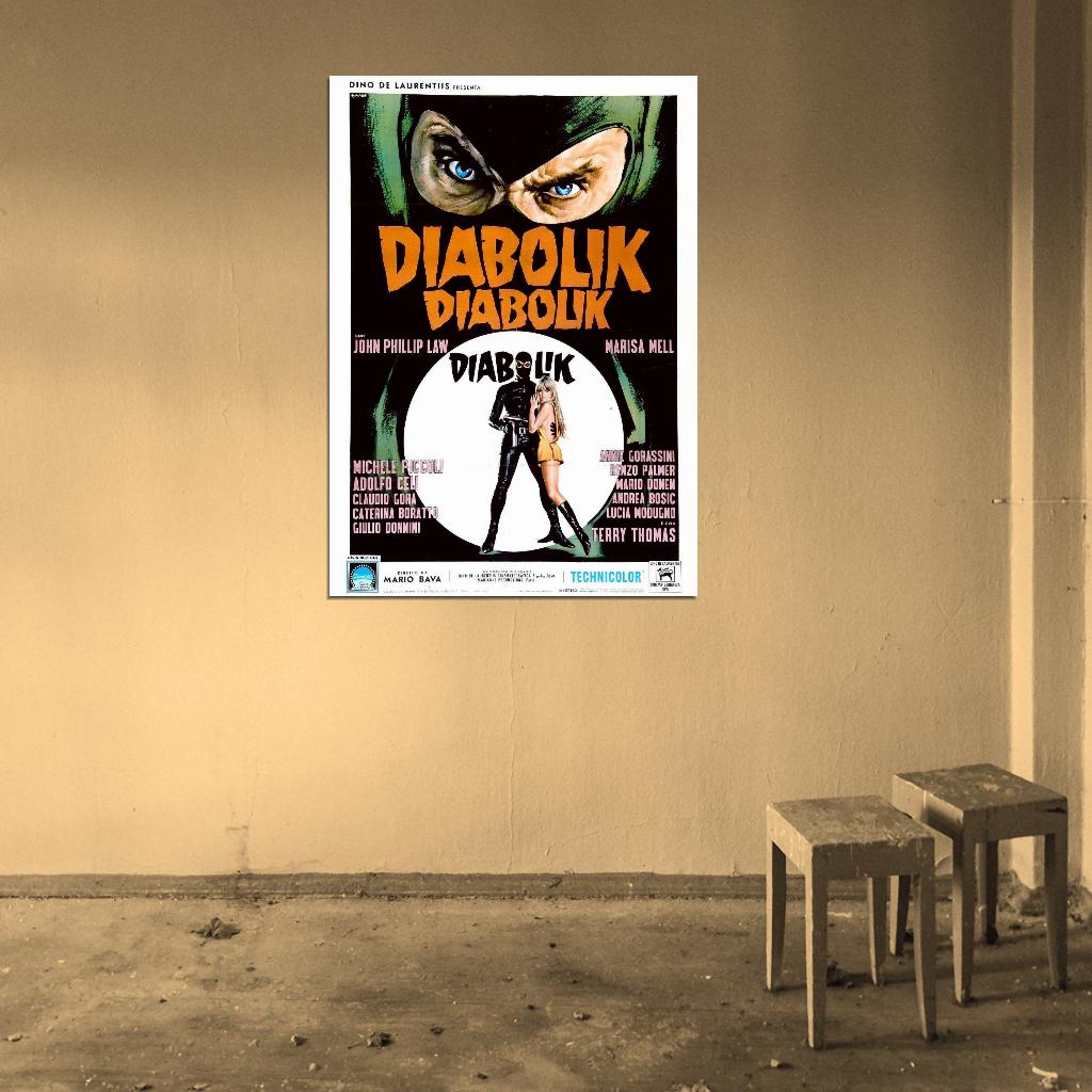 DANGER: DIABOLIK 1968 Spy Thriller Film Retro Movie Vintage Wall Poster