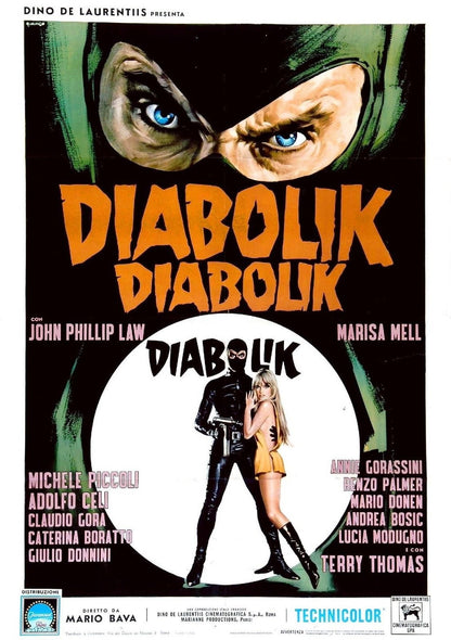 DANGER: DIABOLIK 1968 Spy Thriller Film Retro Movie Vintage Wall Poster