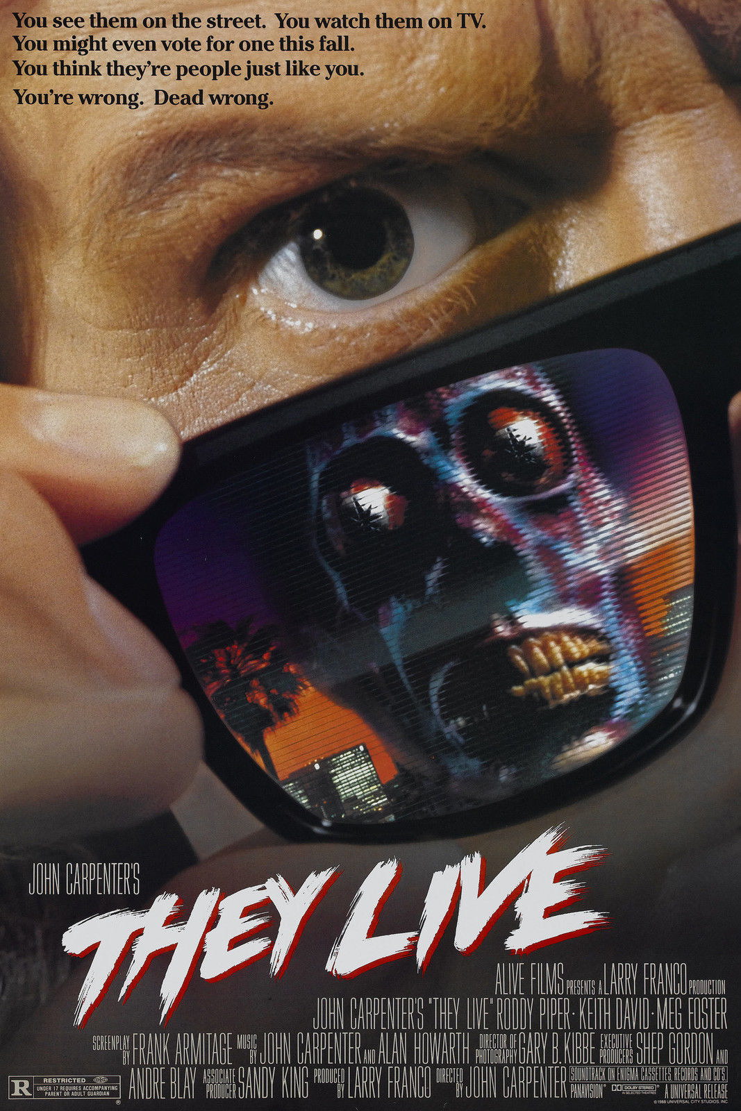 THEY LIVE 1988 Film Retro Movie Vintage Wall Poster