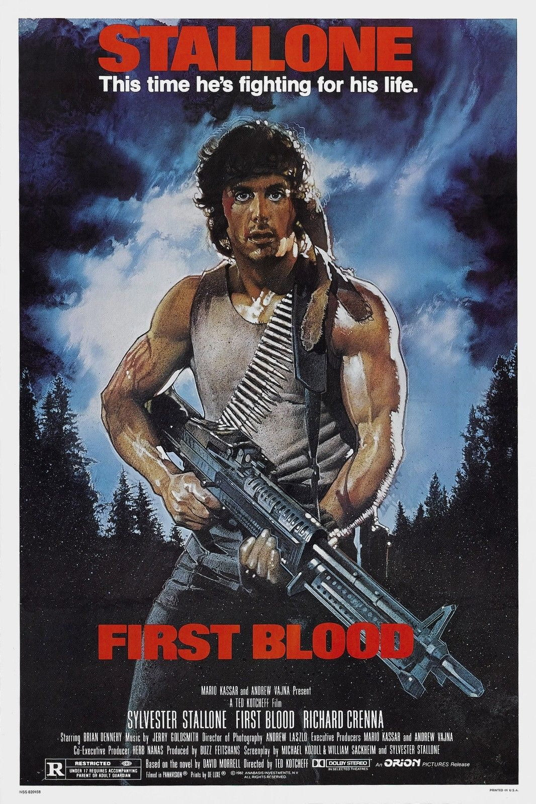 FIRST BLOOD 1982 Rambo Film Retro Movie Vintage Wall Poster