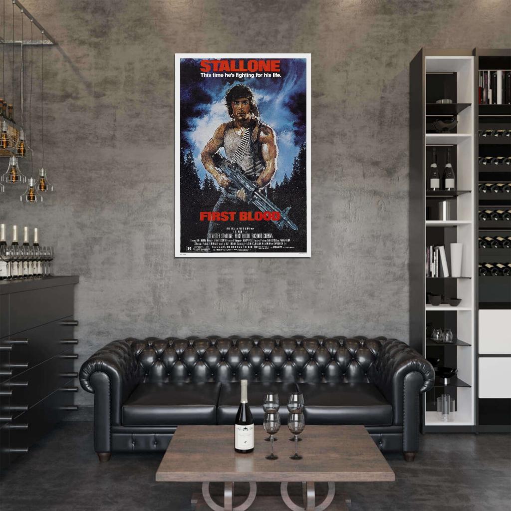 FIRST BLOOD 1982 Rambo Film Retro Movie Vintage Wall Poster