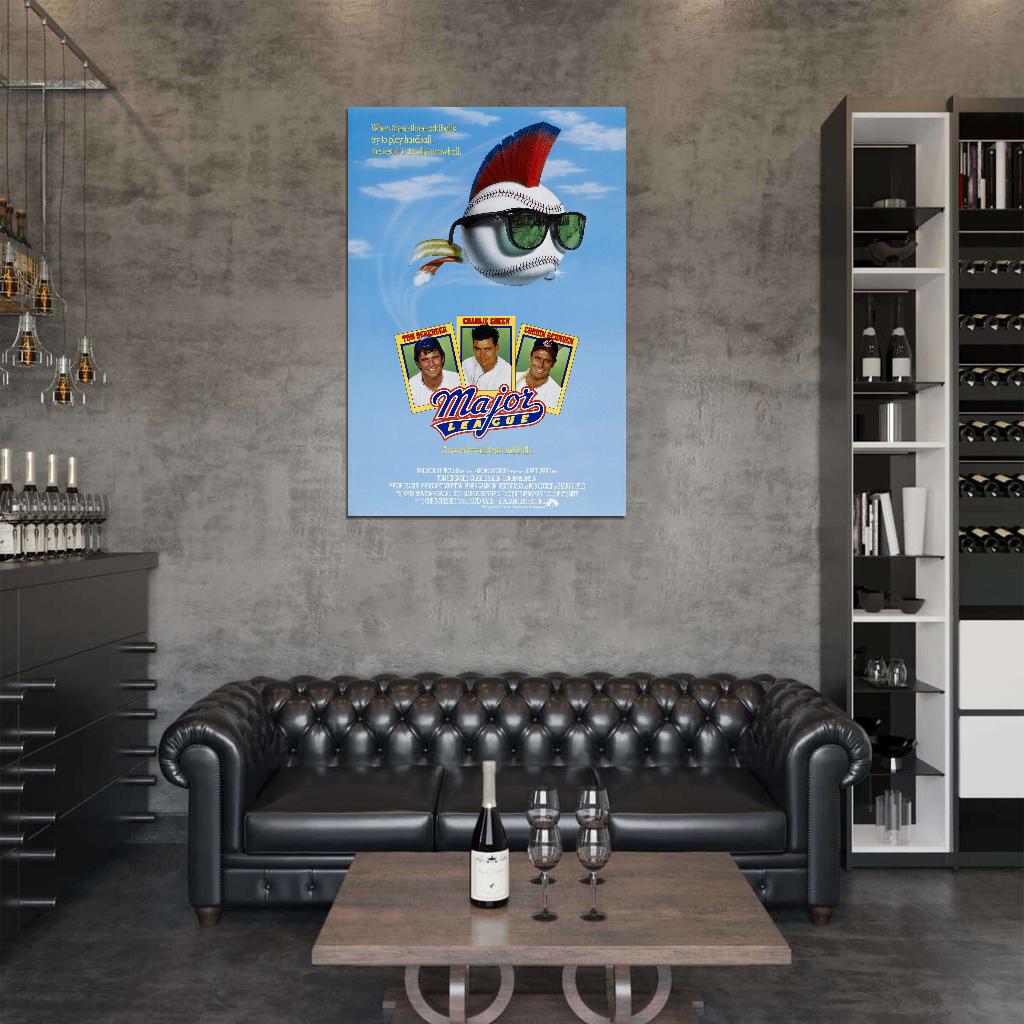 MAJOR LEAGUE 1989 Charlie Sheen Film Retro Movie Vintage Wall Poster