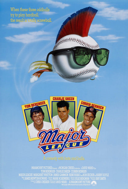 MAJOR LEAGUE 1989 Charlie Sheen Film Retro Movie Vintage Wall Poster