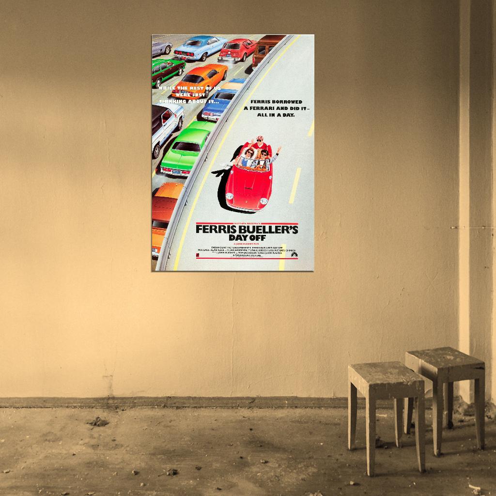 FERRIS BUELLER'S DAY OFF RARE Film Retro Movie Vintage Wall Poster