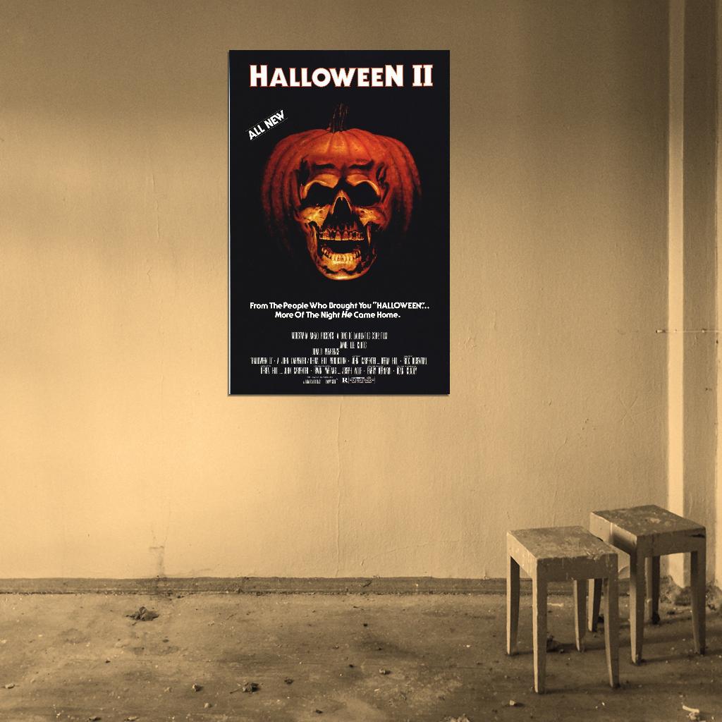 HALLOWEEN II 2 Michael Myers Slasher Film Retro Movie Vintage Wall Poster