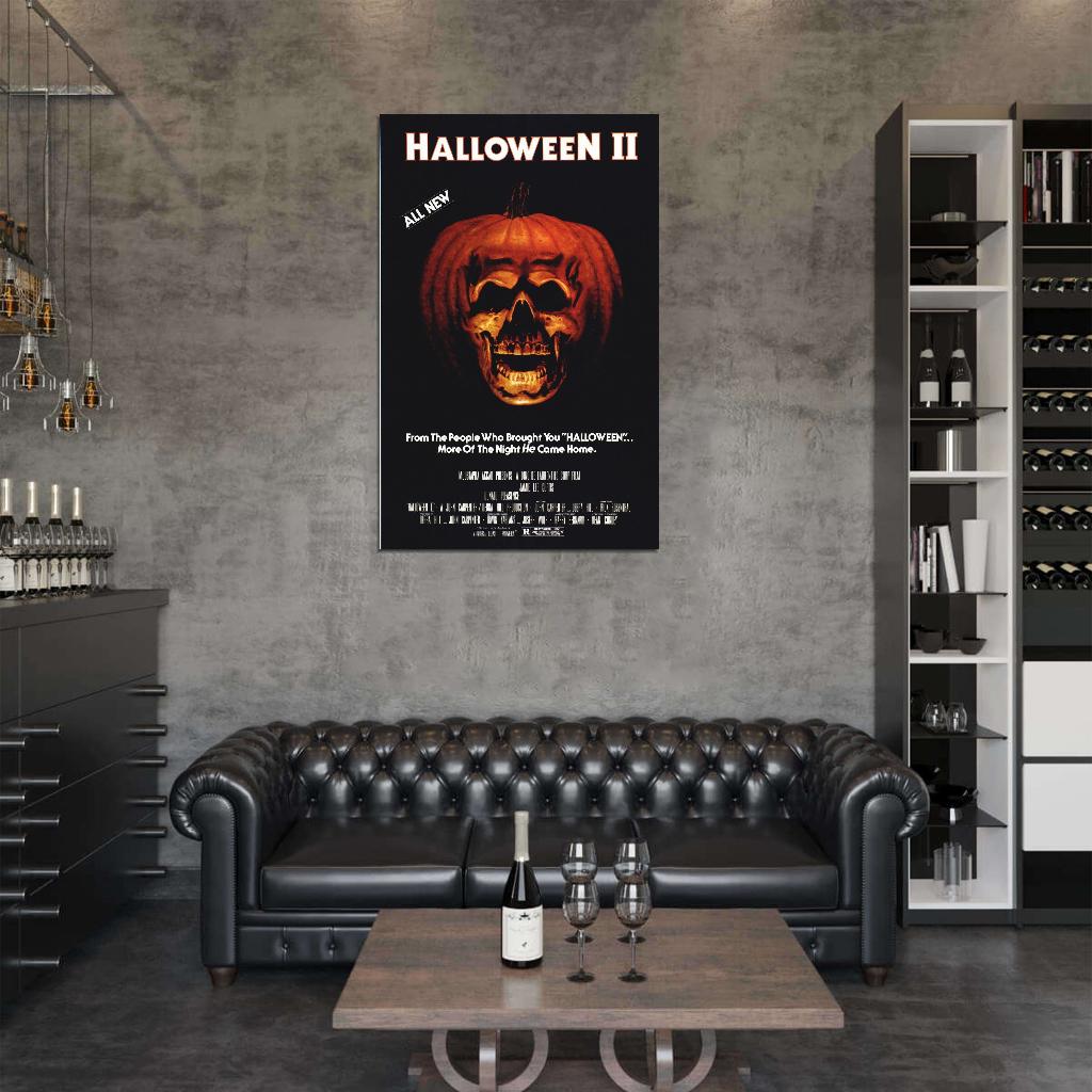 HALLOWEEN II 2 Michael Myers Slasher Film Retro Movie Vintage Wall Poster